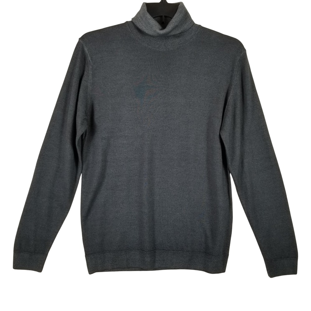 Daniele Fiesoli Italia Mens Extrafine Merino Wool Turtleneck Sweater Gray XL NEW